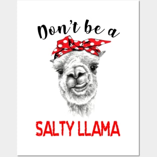 Don't Be A Salty Llama Posters and Art